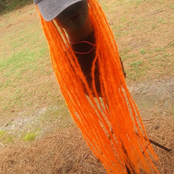 Long orange plain knotty dreadlocks - Picture 6 of 6